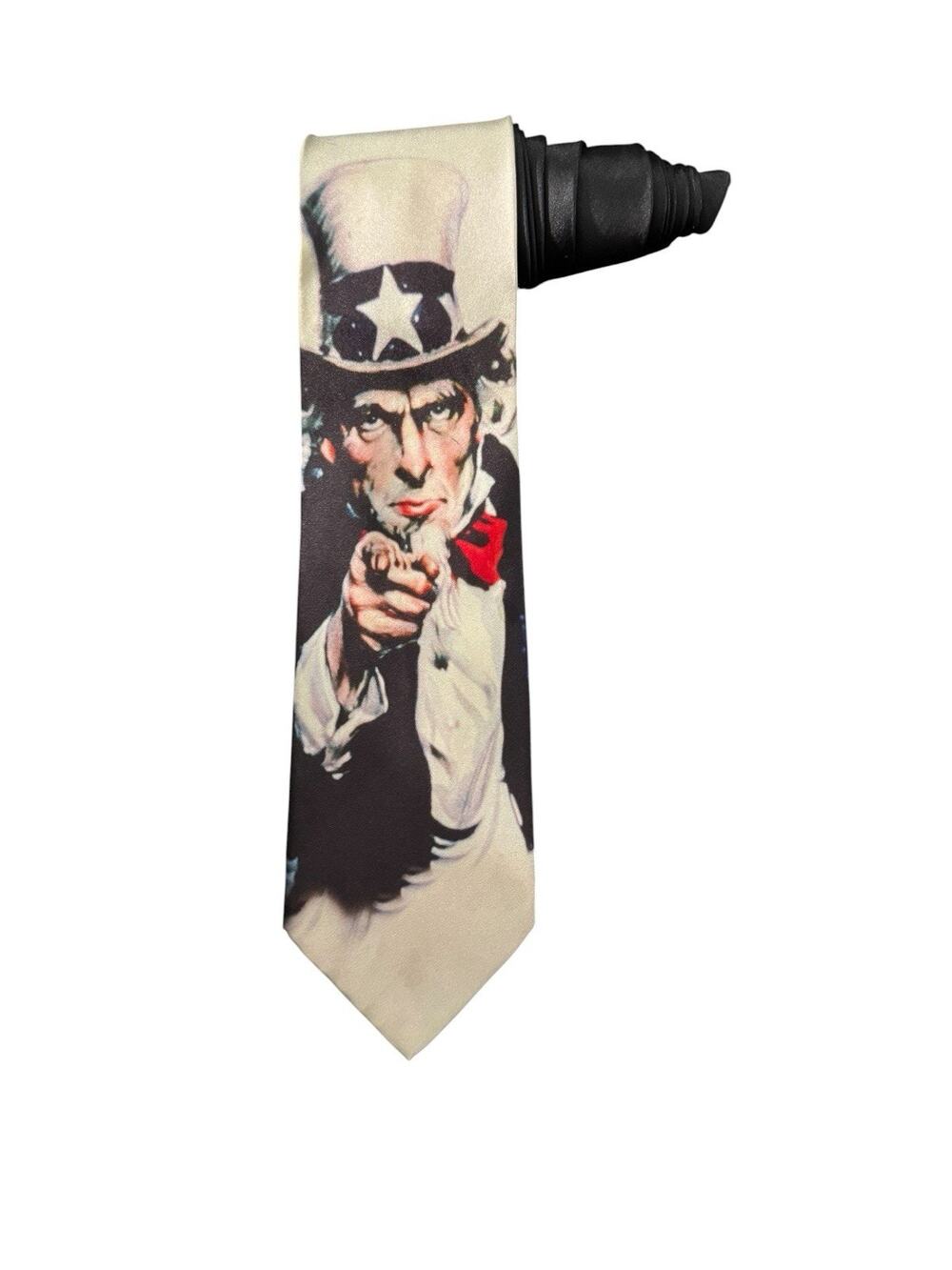Boston Exclusives Uncle Sam American Patriotic Novelty Necktie 100% Silk